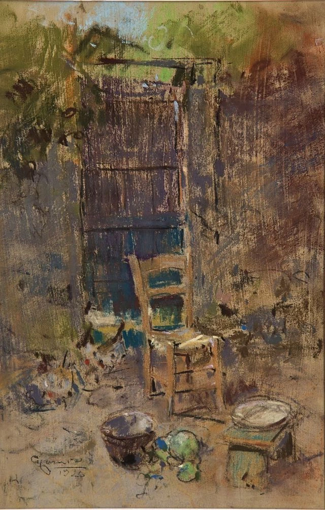 Cortile con sedia - Collezione Michele Praitano, CB